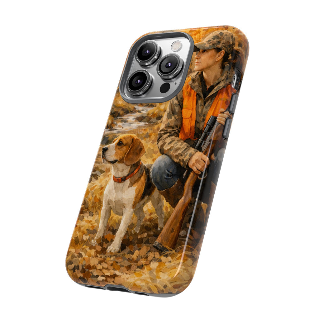 Hunter and Beagle Phone Case — Hunting Dog Autumn Camouflage iPhone Cover