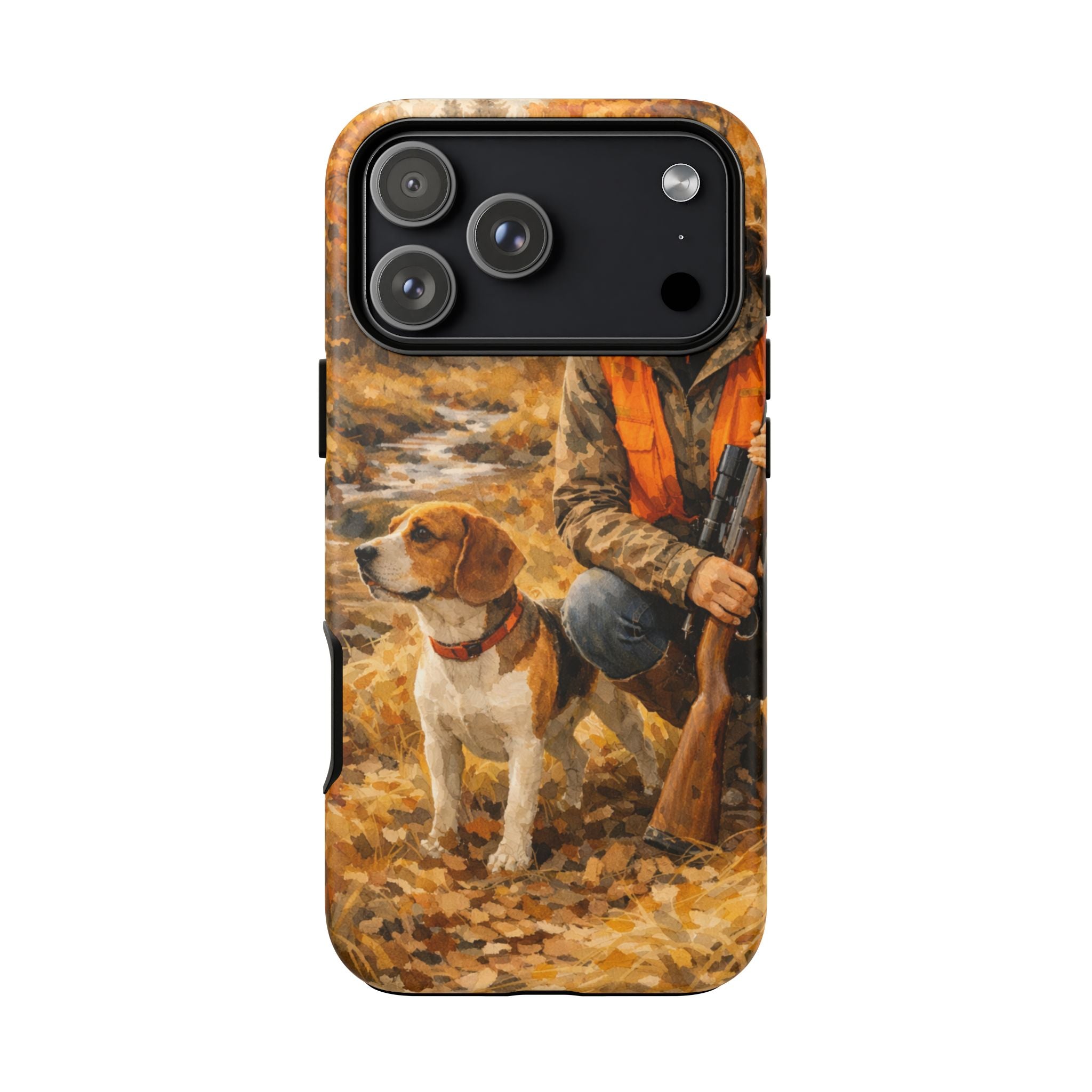 Hunter and Beagle Phone Case — Hunting Dog Autumn Camouflage iPhone Cover