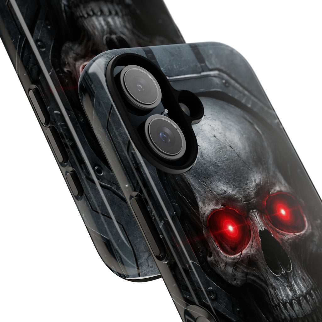 Skull Sentinel Phone Case — Red-Eyed Tactical Skull Protective Case