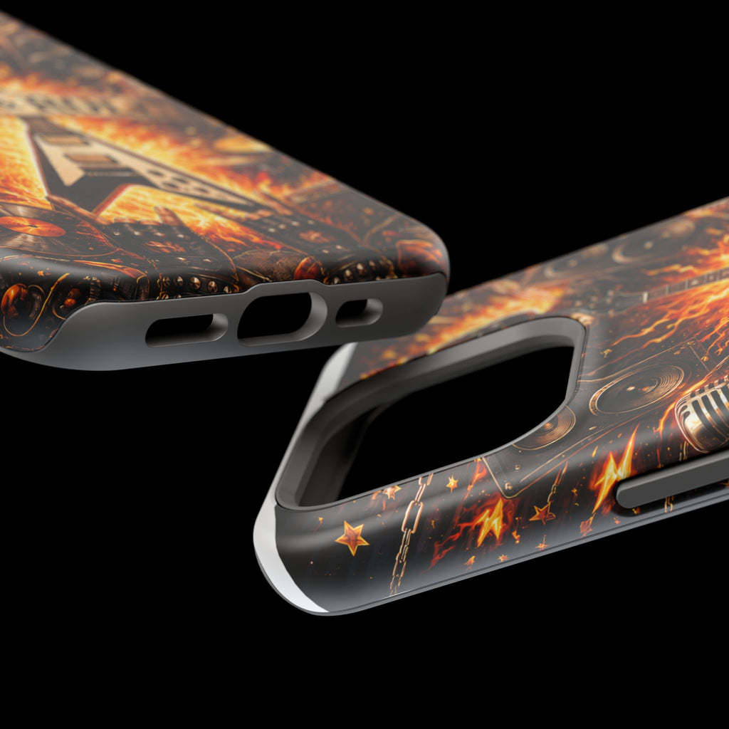 Rock & Roll Skull Guitar Phone Case — Magnetic Impact-Resistant