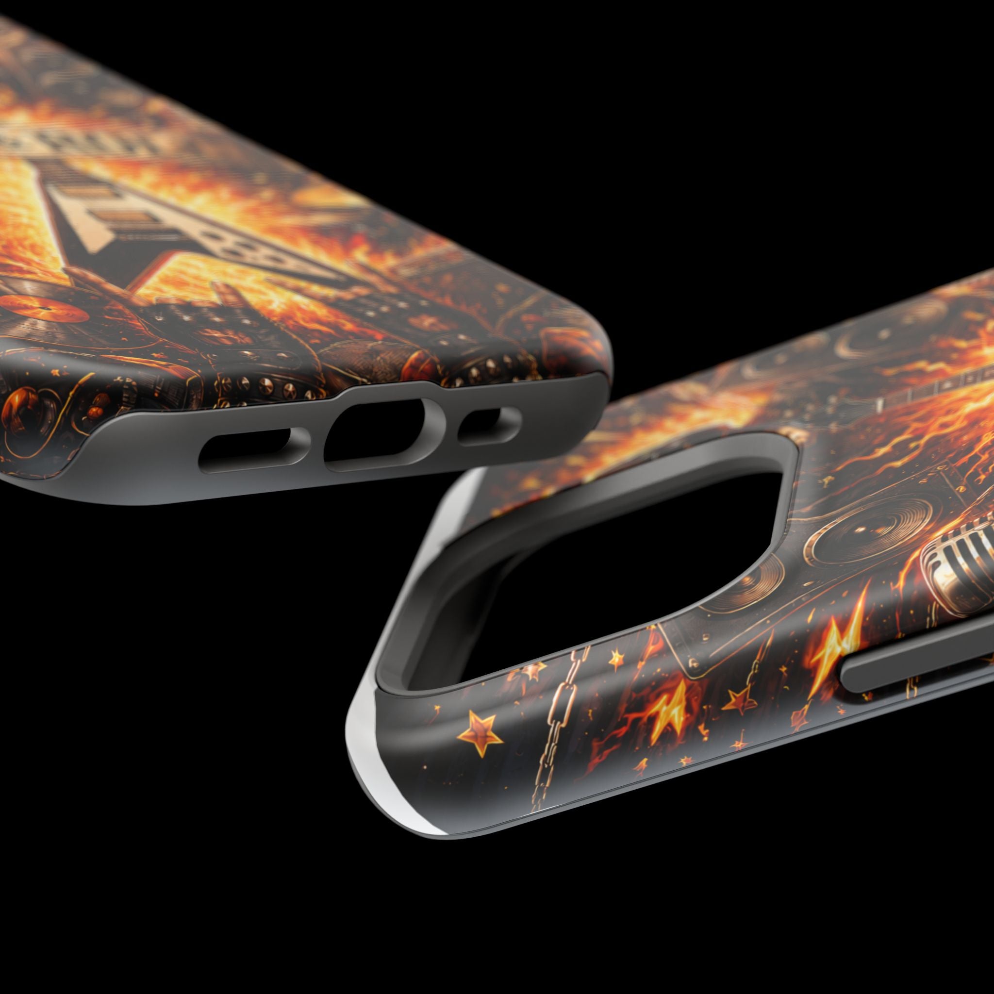 Rock & Roll Skull Guitar Phone Case — Magnetic Impact-Resistant