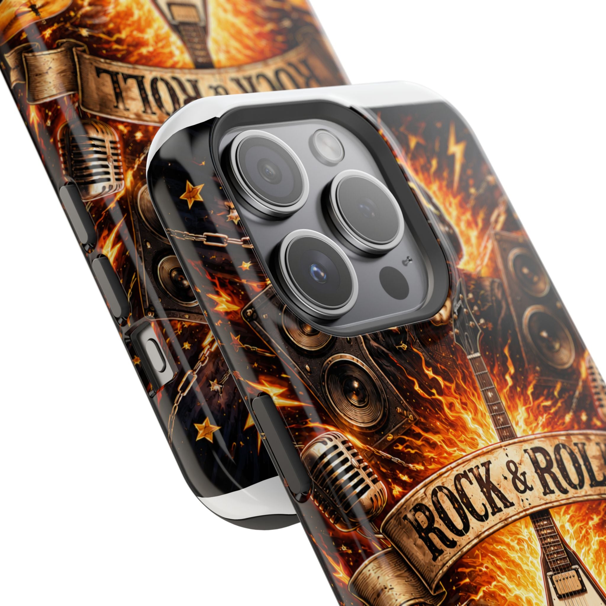Rock & Roll Skull Guitar Phone Case — Magnetic Impact-Resistant
