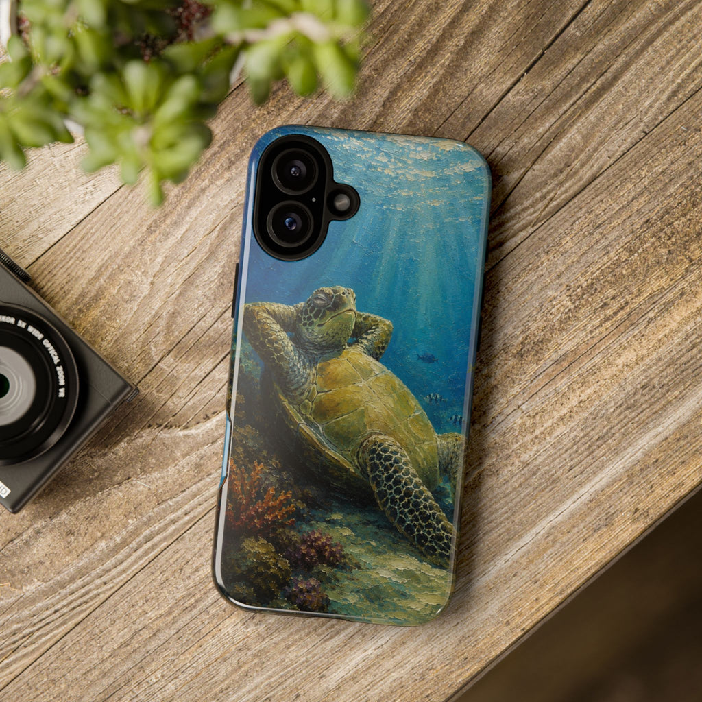 Sea Turtle Relaxation Phone Case — Ocean Underwater Art Protective Tough Case