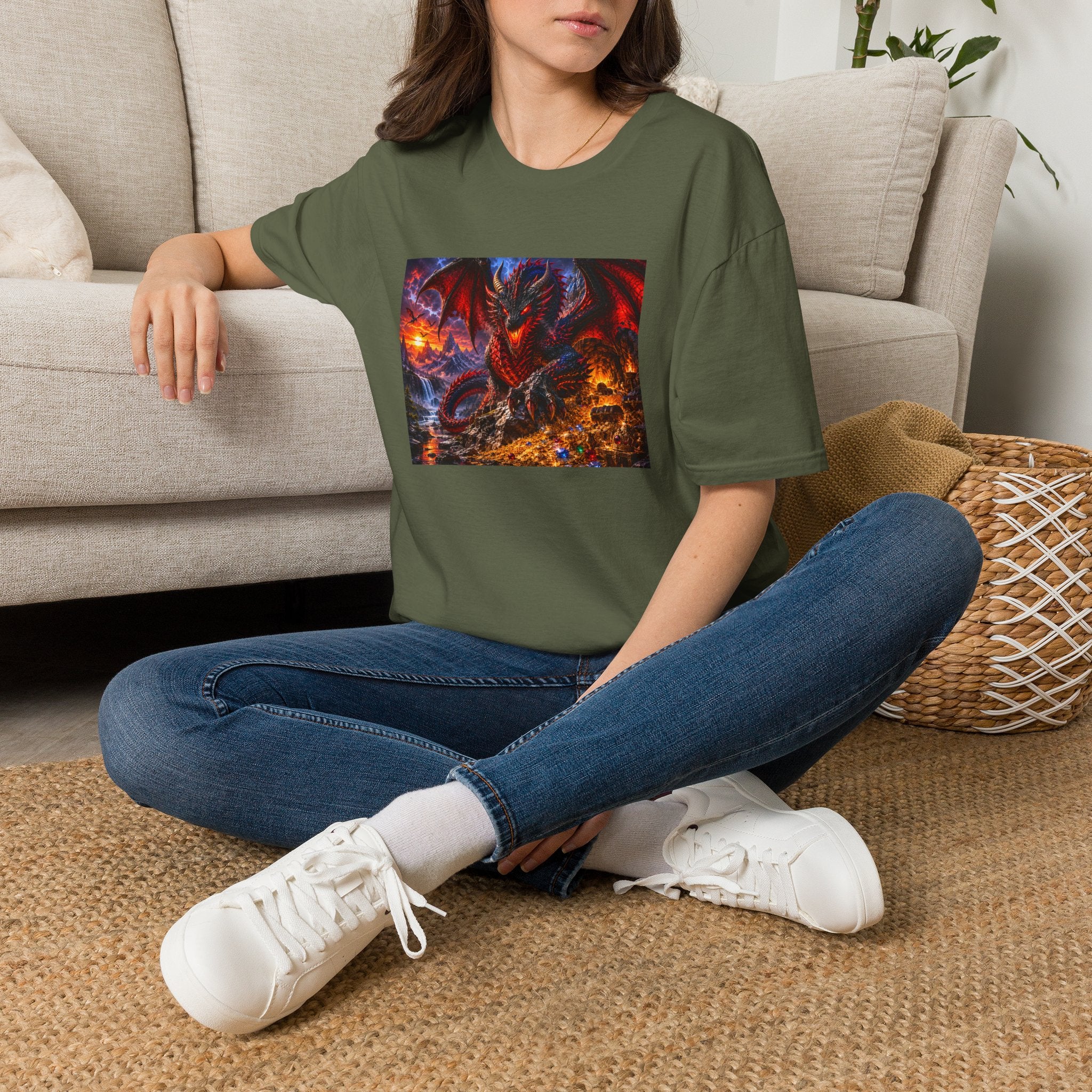 Dragon Guard T-Shirt — Epic Red Dragon Fantasy Art Tee