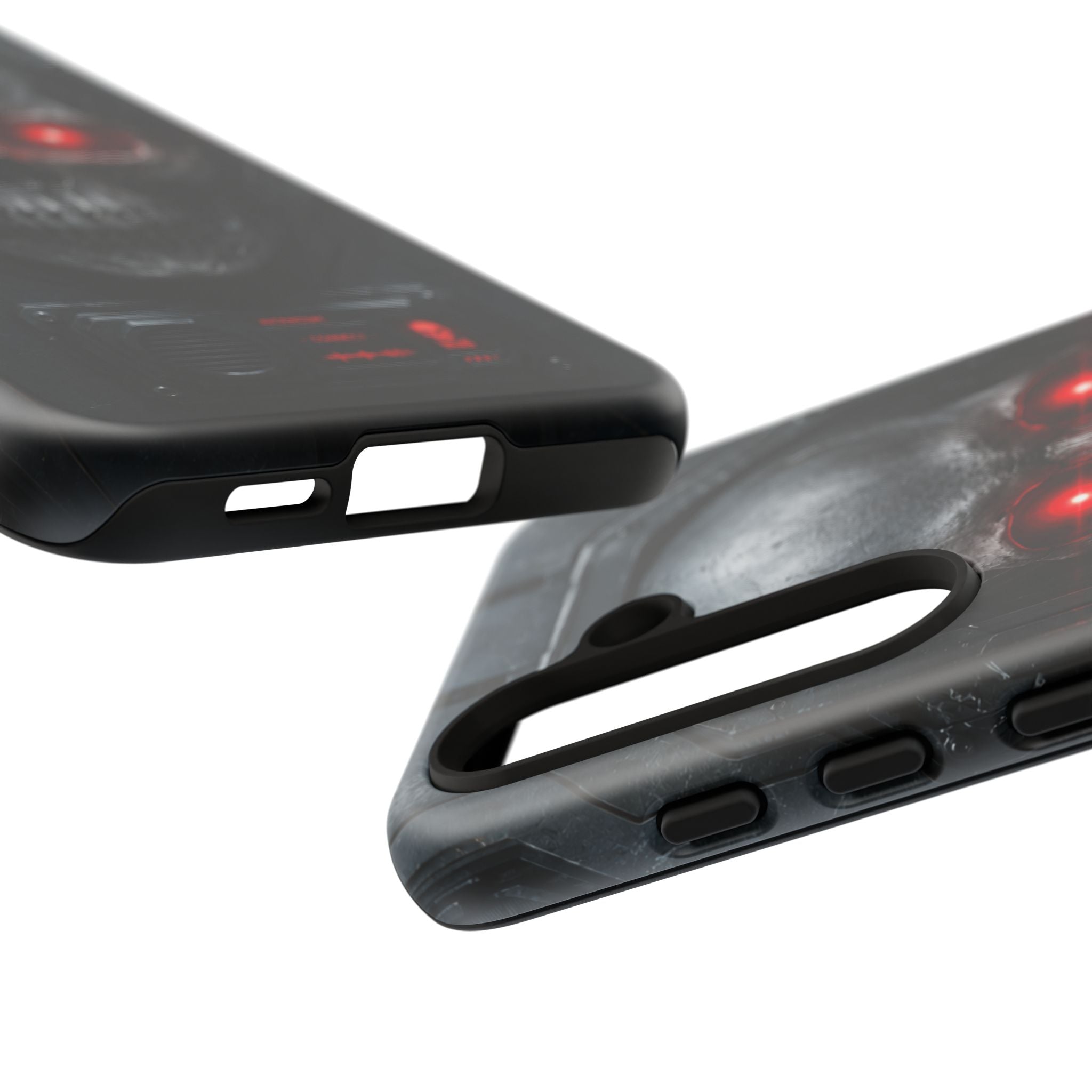 Skull Sentinel Phone Case — Red-Eyed Tactical Skull Protective Case