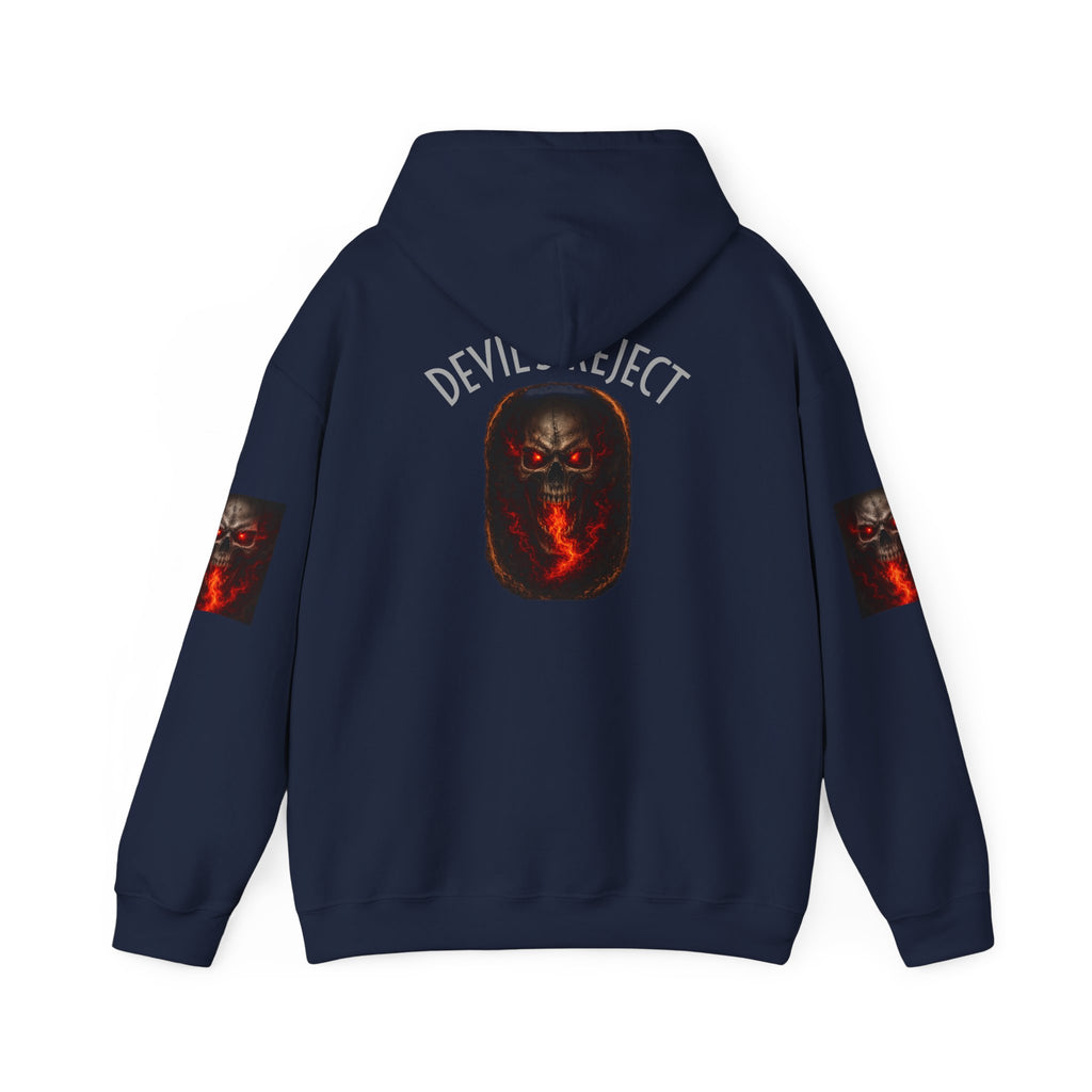 Devil's Reject Hoodie — Fiery Skull Graphic Pullover