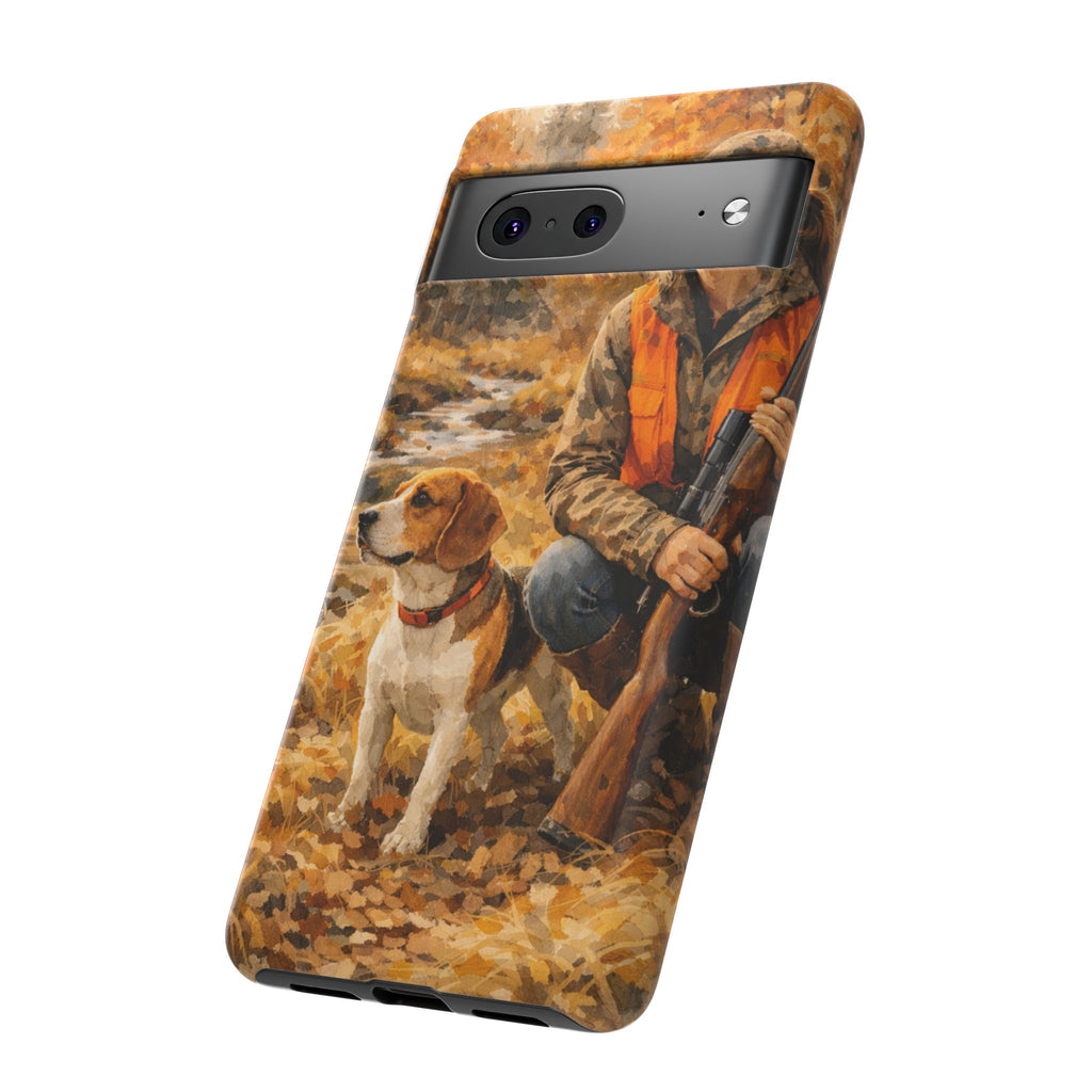 Hunter and Beagle Phone Case — Hunting Dog Autumn Camouflage iPhone Cover