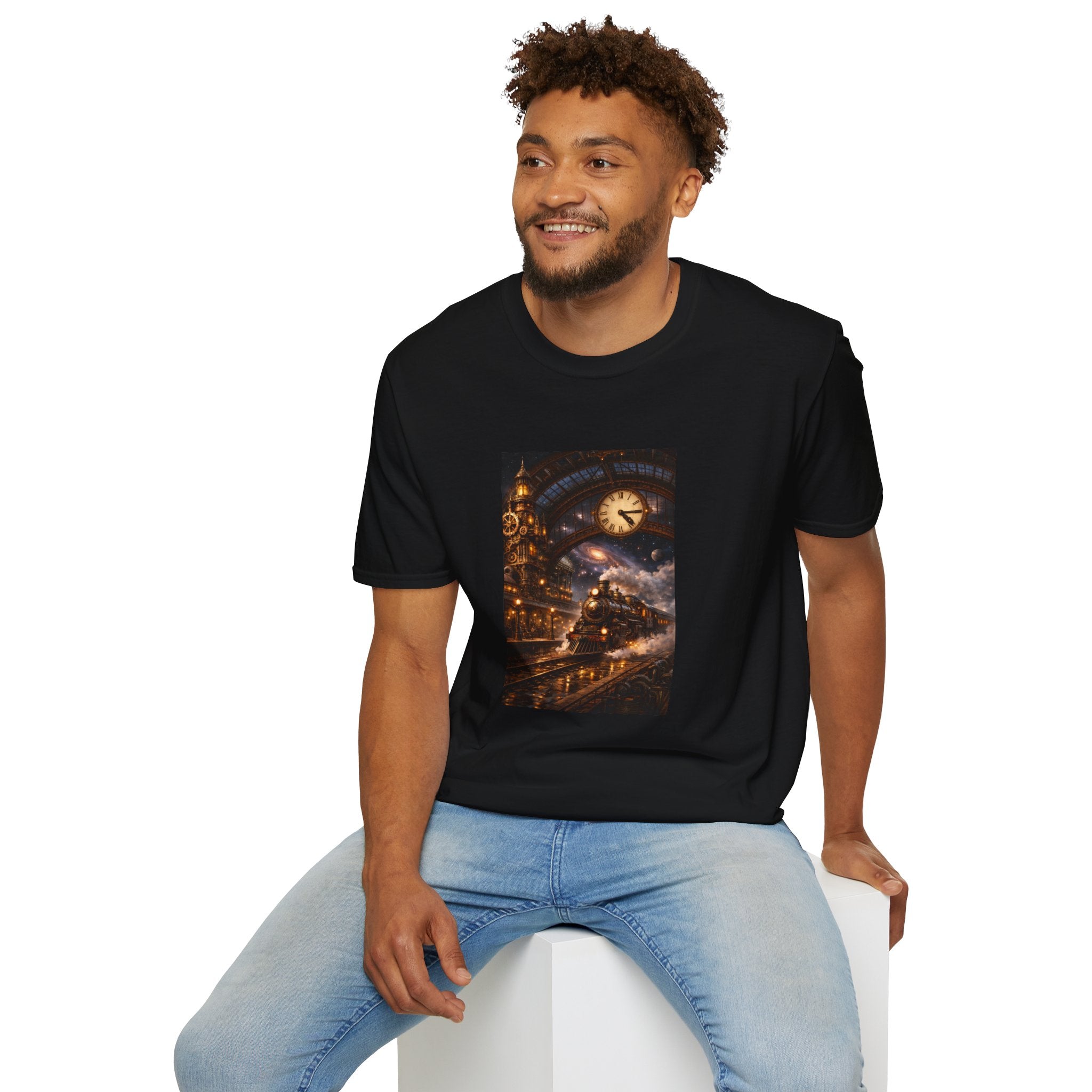 Steampunk Train T-Shirt — Steampunk Nightscape Tee