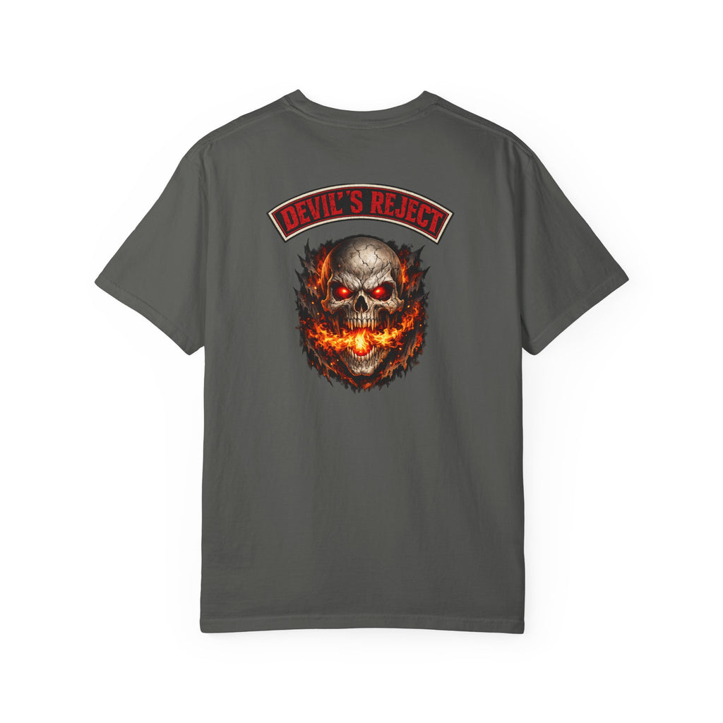 Premium Devil's Reject Skull T-Shirt — Flaming Skull Graphic Tee
