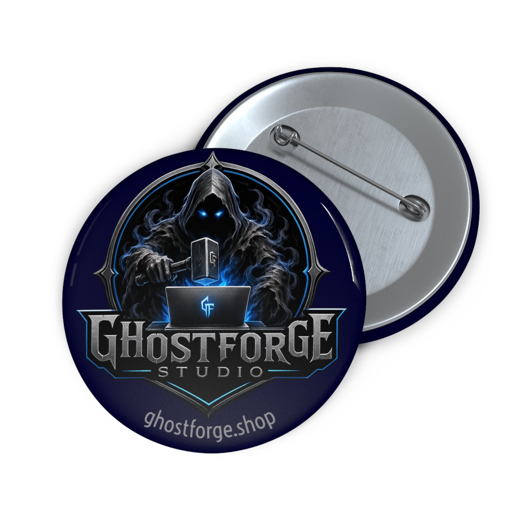Ghostforge Studio Logo Pin Button — Gaming/Streamer Enamel-Style Badge