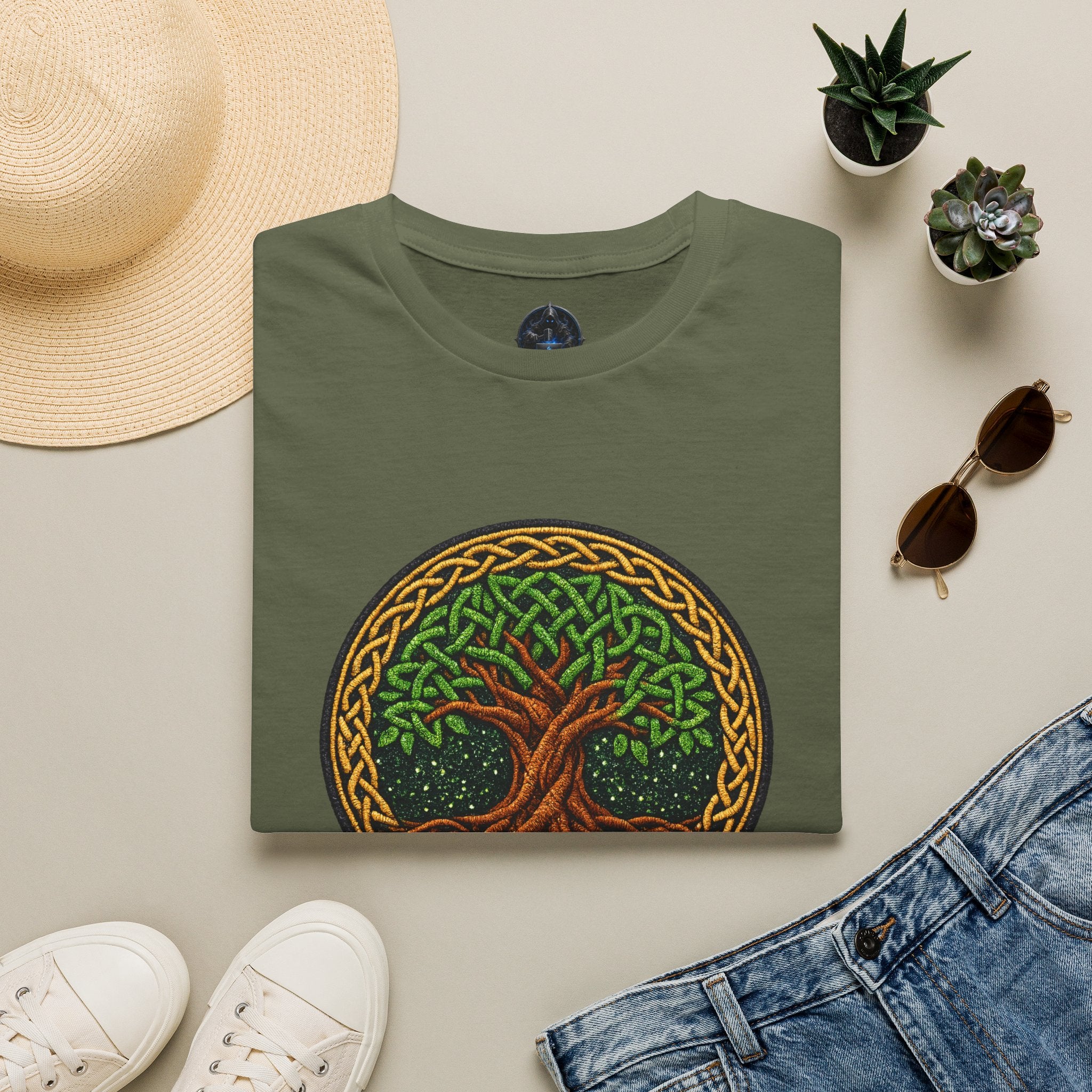 Celtic Tree of Life T‑Shirt — Green Knotwork Nature Tee