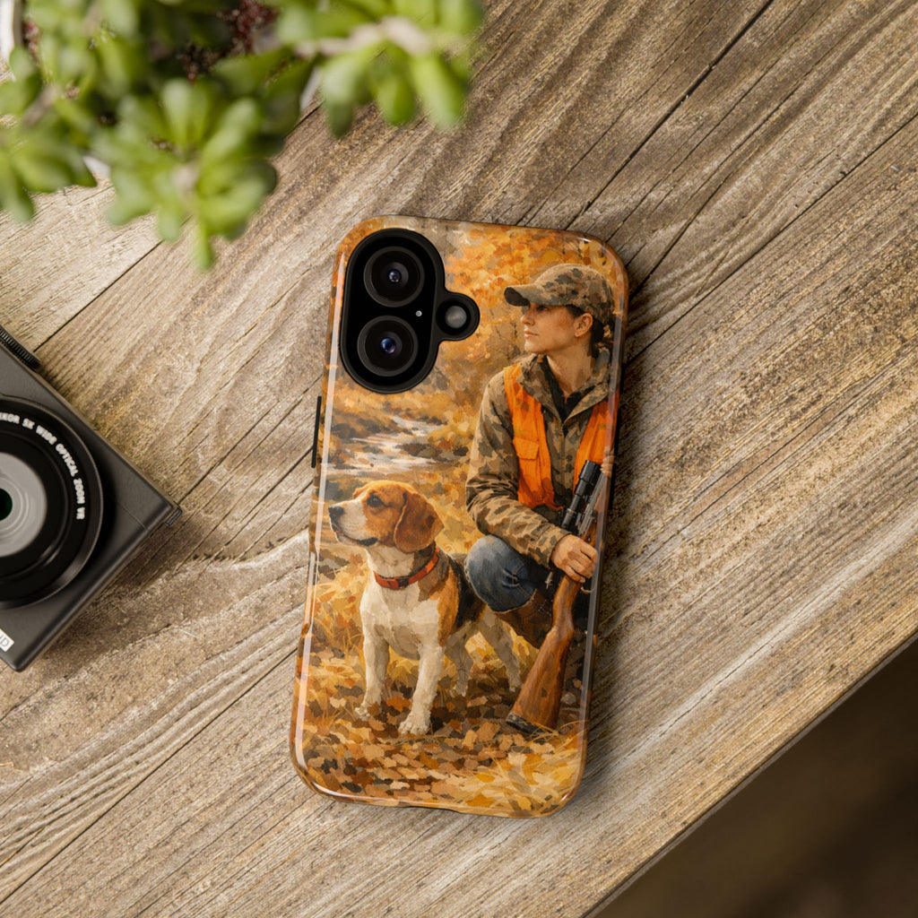Hunter and Beagle Phone Case — Hunting Dog Autumn Camouflage iPhone Cover