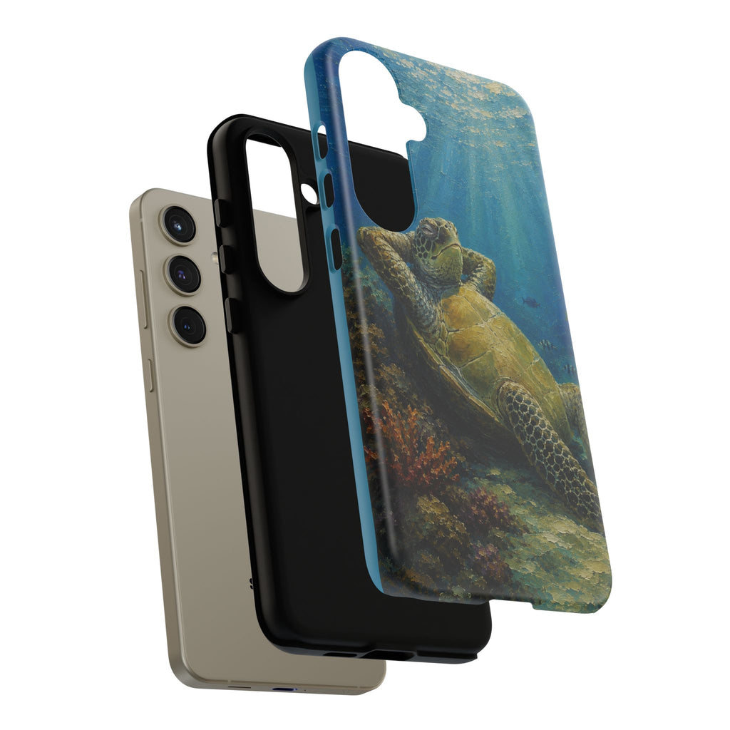 Sea Turtle Relaxation Phone Case — Ocean Underwater Art Protective Tough Case
