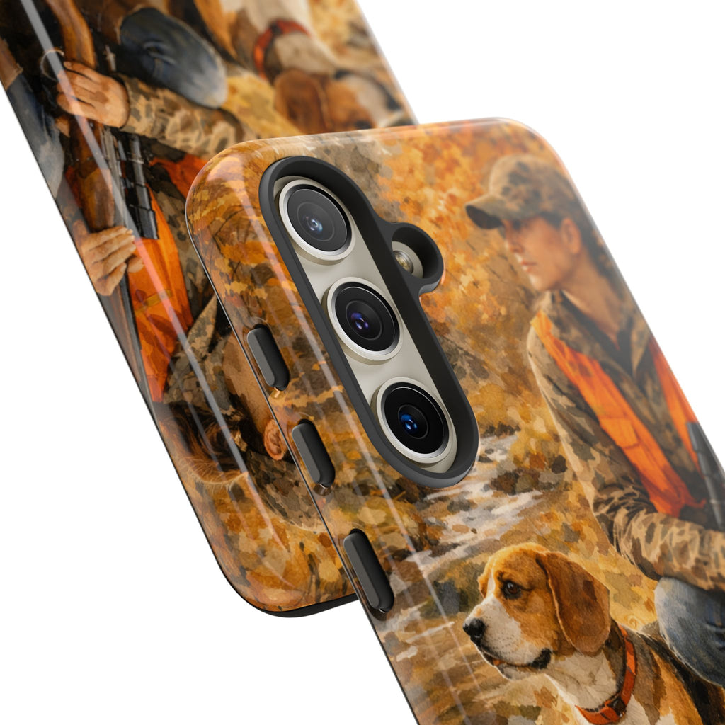 Hunter and Beagle Phone Case — Hunting Dog Autumn Camouflage iPhone Cover