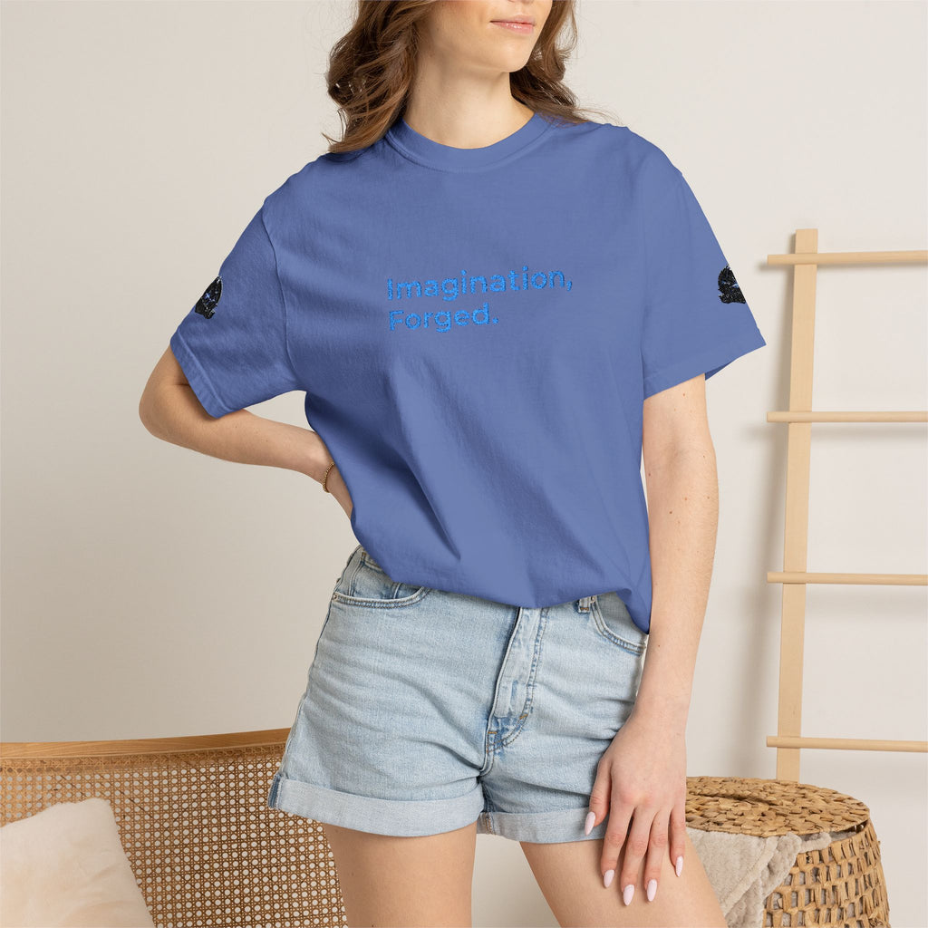 Imagination, Forged. Embroidered Tee — Graphic Garment-Dyed T-Shirt