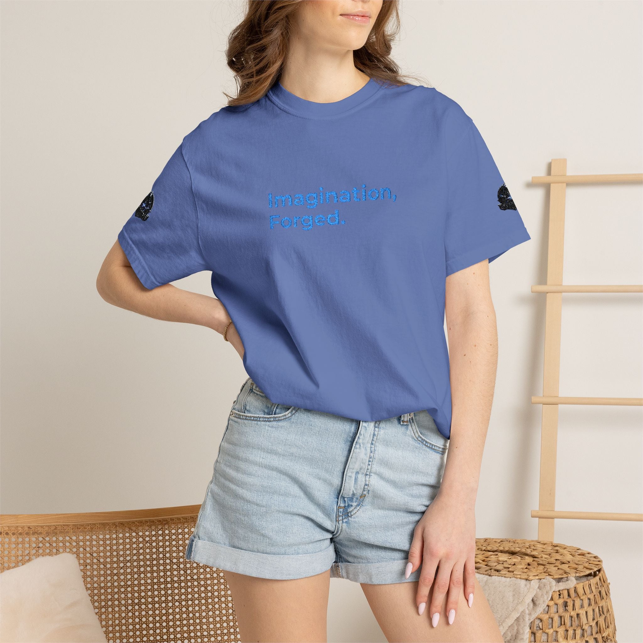 Imagination, Forged. Embroidered Tee — Graphic Garment-Dyed T-Shirt