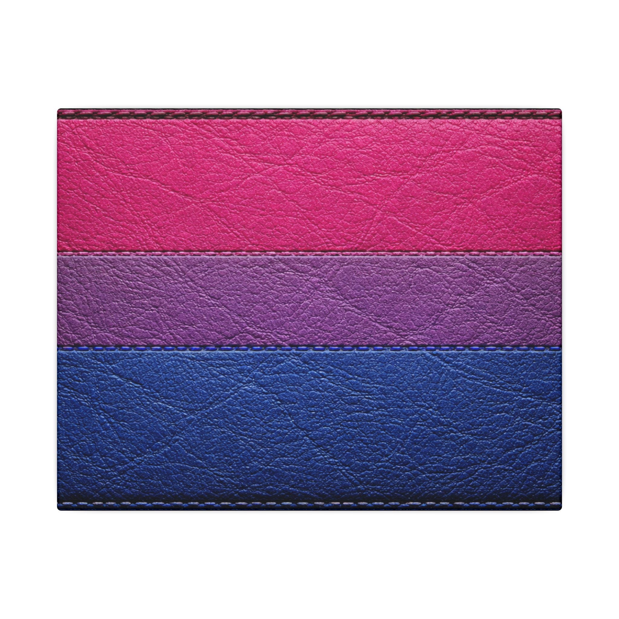 Bisexual Pride Flag Canvas Wall Art — Leather Patch Style Matte Print