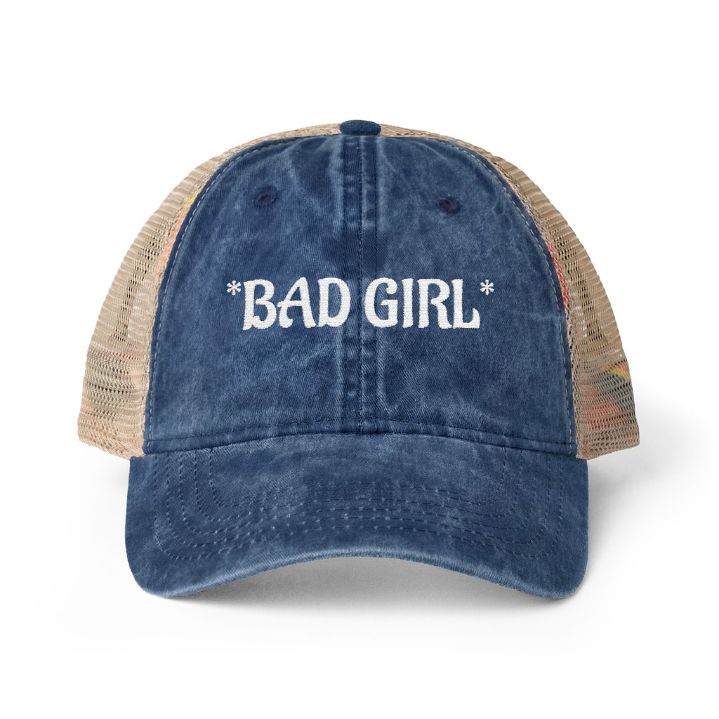 BAD GIRL - Women's Washed Mesh-Back Cap