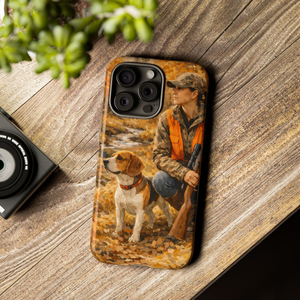 Hunter and Beagle Phone Case — Hunting Dog Autumn Camouflage iPhone Cover