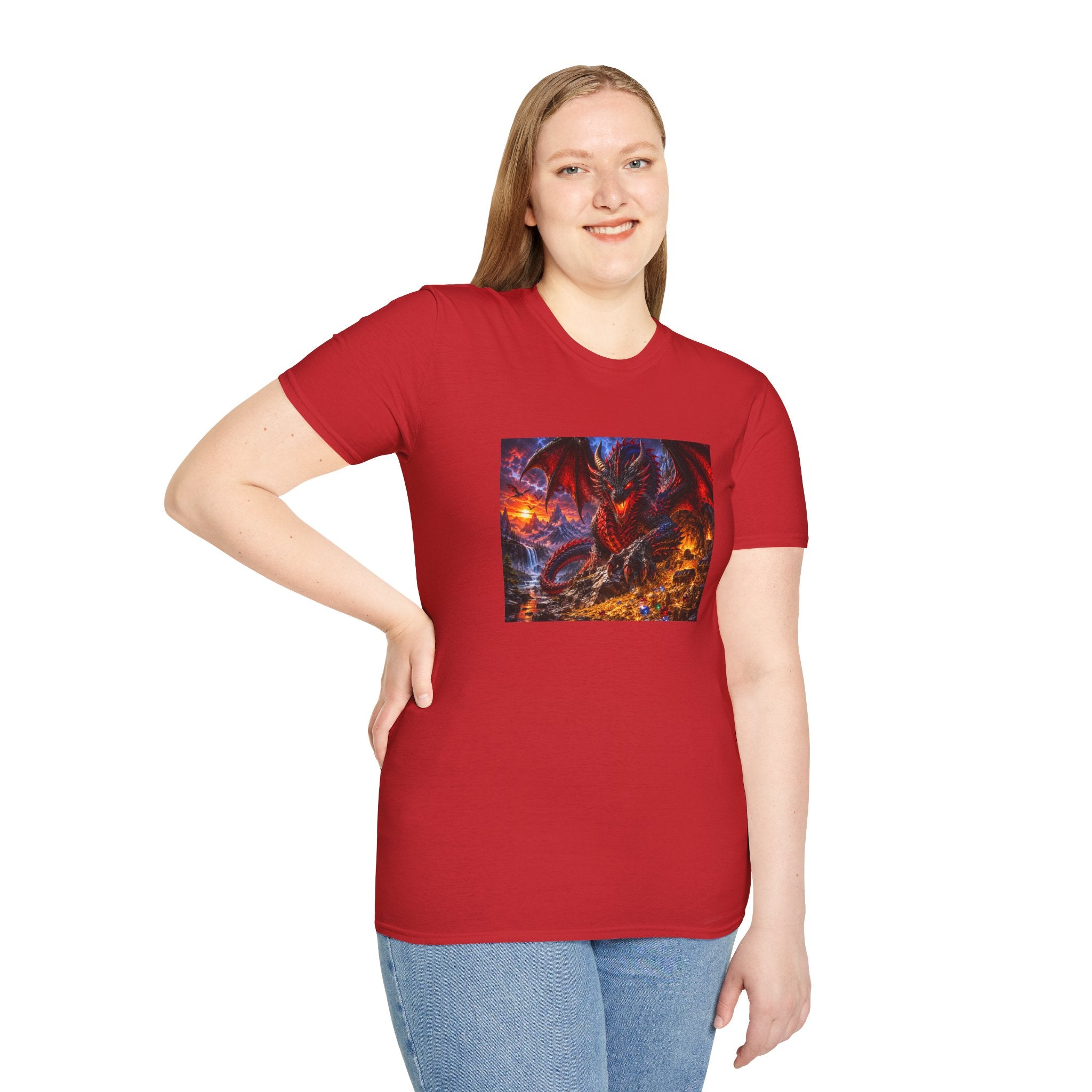 Dragon Guard T-Shirt — Epic Red Dragon Fantasy Art Tee