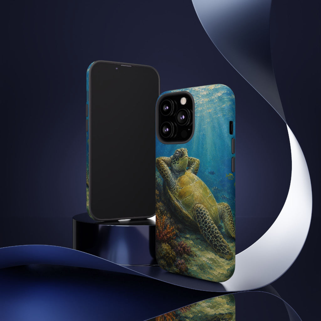 Sea Turtle Relaxation Phone Case — Ocean Underwater Art Protective Tough Case