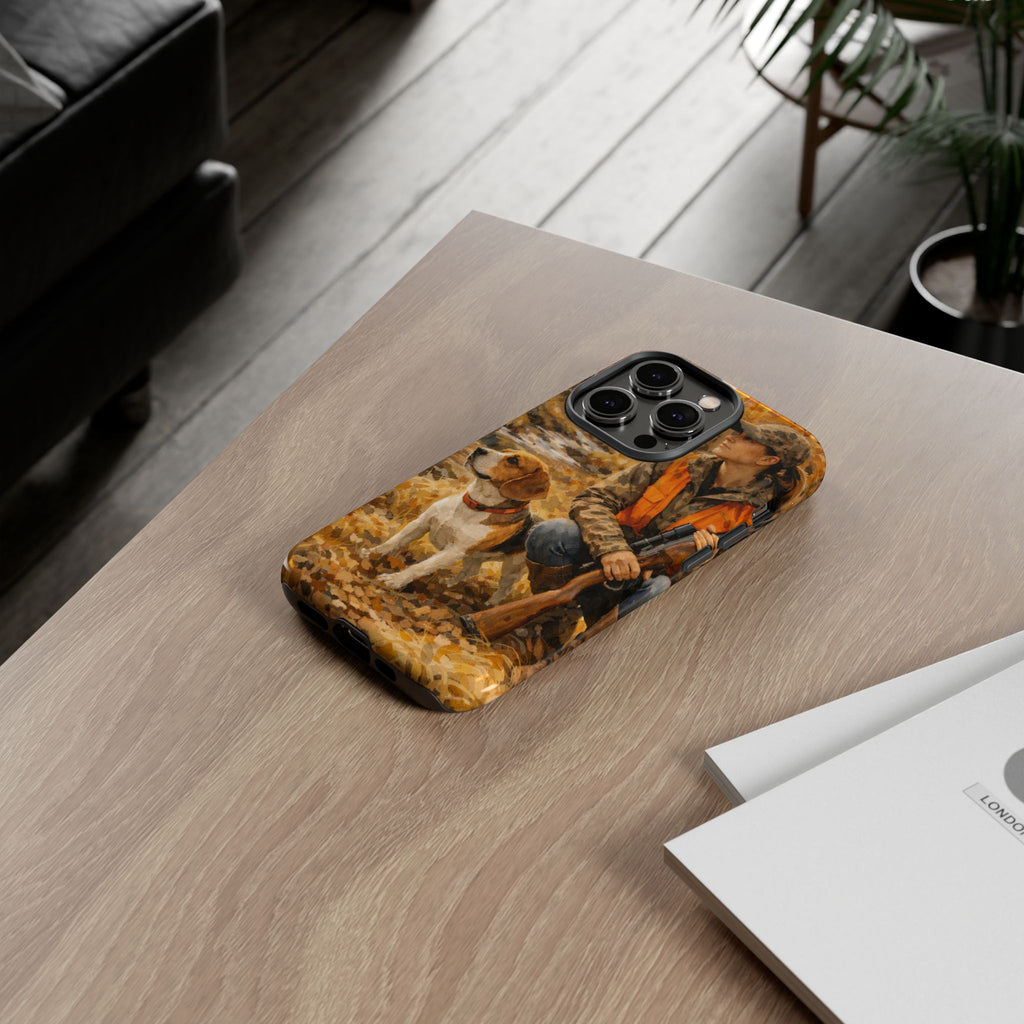 Hunter and Beagle Phone Case — Hunting Dog Autumn Camouflage iPhone Cover