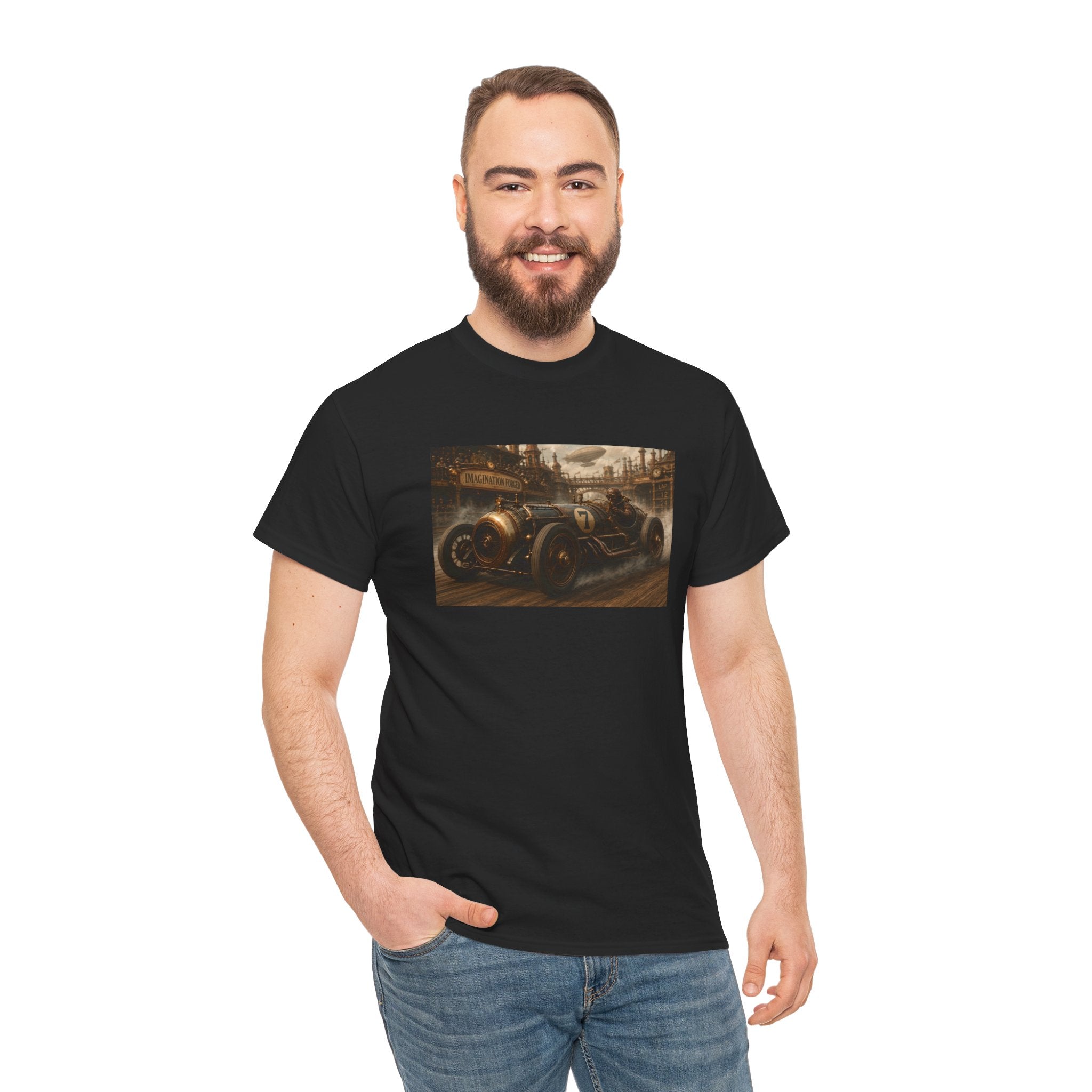 Steampunk Racecar Tee — Classic Antique Car Graphic T-Shirt