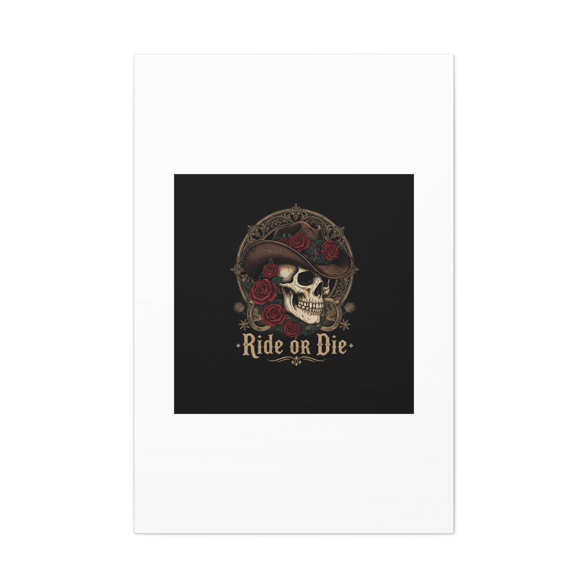 Ride or Die Skull Canvas | Western Skull Art, Gothic Americana