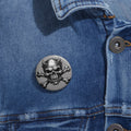 Evil Skull & Crossbones Pin Button — Gothic Metal Jacket Badge