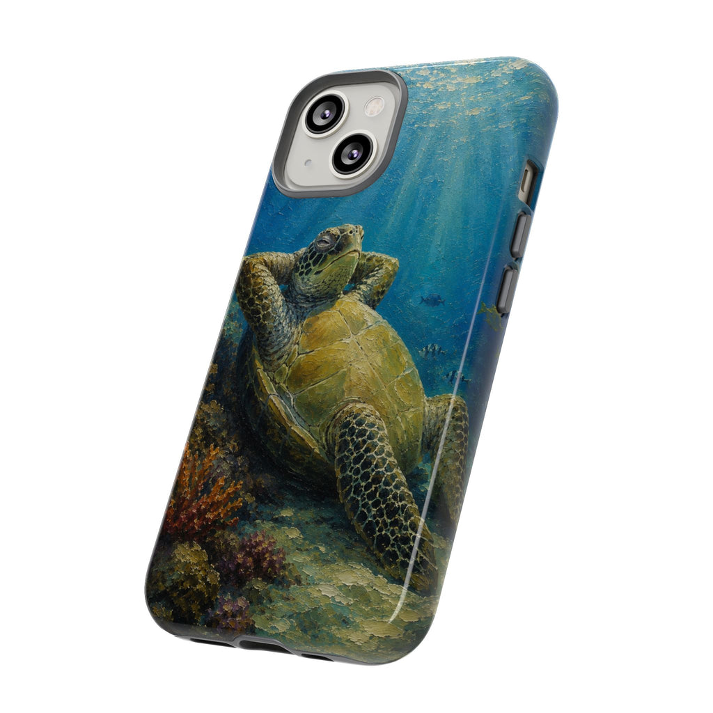 Sea Turtle Relaxation Phone Case — Ocean Underwater Art Protective Tough Case