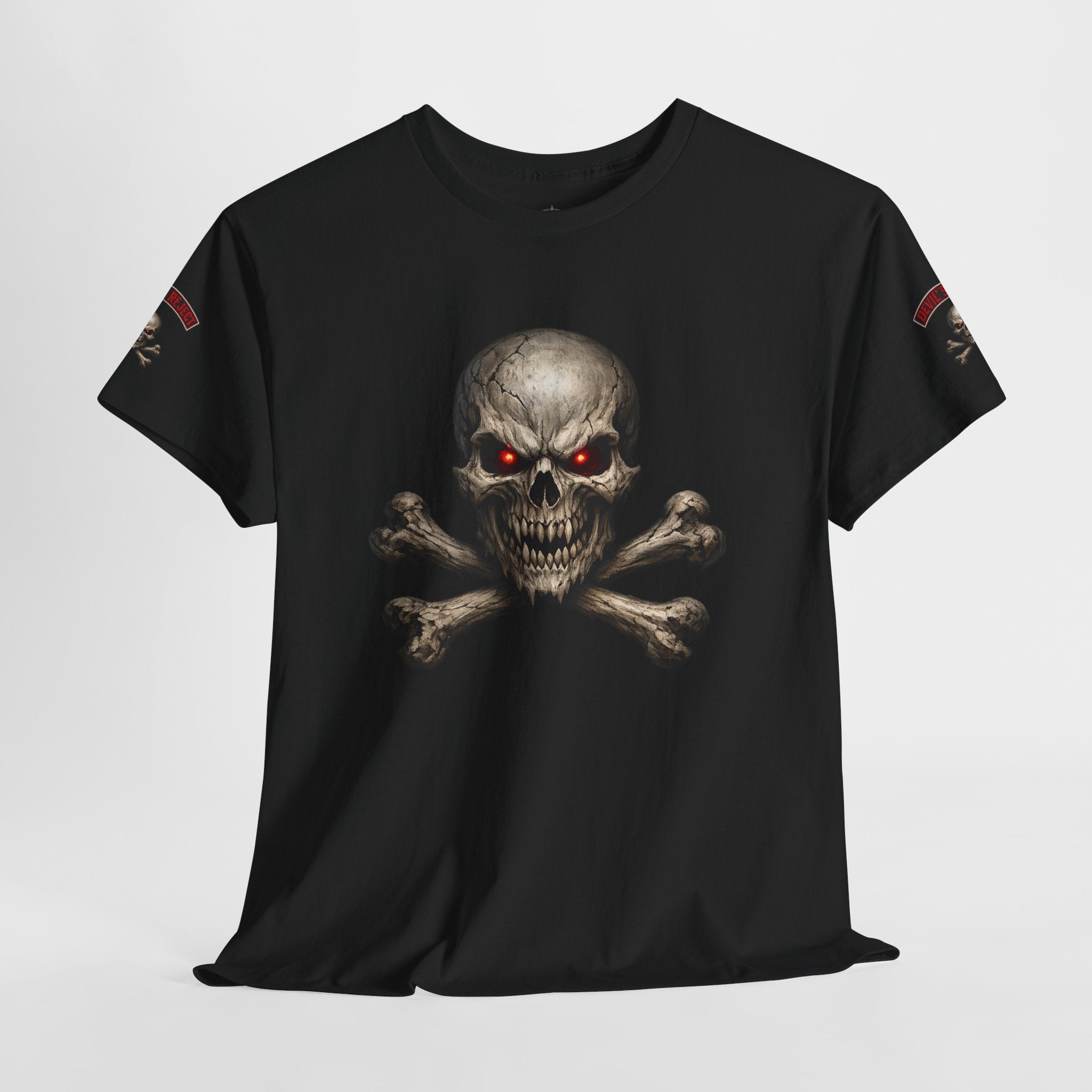 Premium Skull & Crossbones Graphic Tee — Red-Eye Pirate Skull T-Shirt