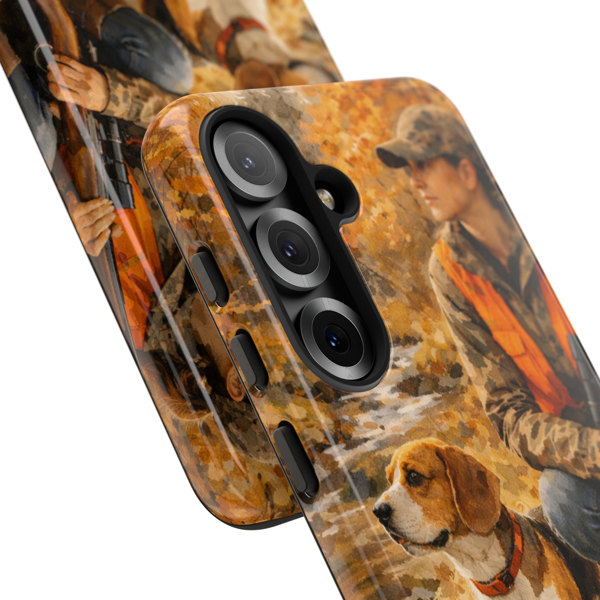 Hunter and Beagle Phone Case — Hunting Dog Autumn Camouflage iPhone Cover