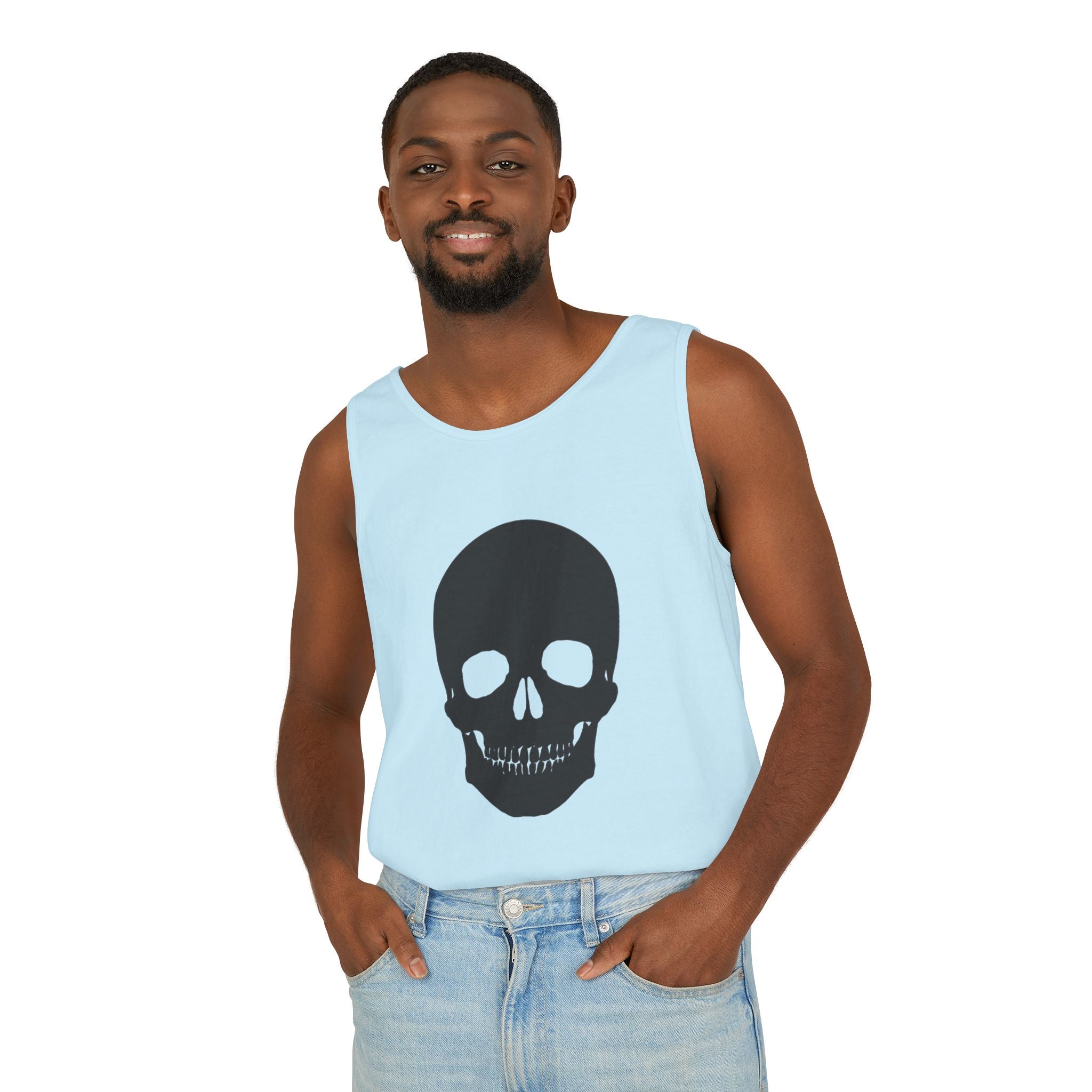 Skull Graphic Tank Top — Bold Black Skull Summer Vest