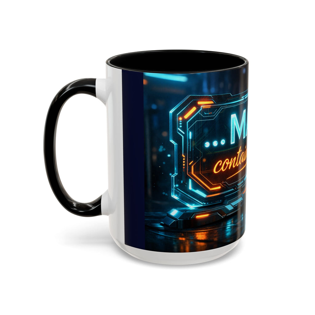 Coffee Mug — Neon Sign “May Contain Whiskey” Accent Mug (11/15 oz)
