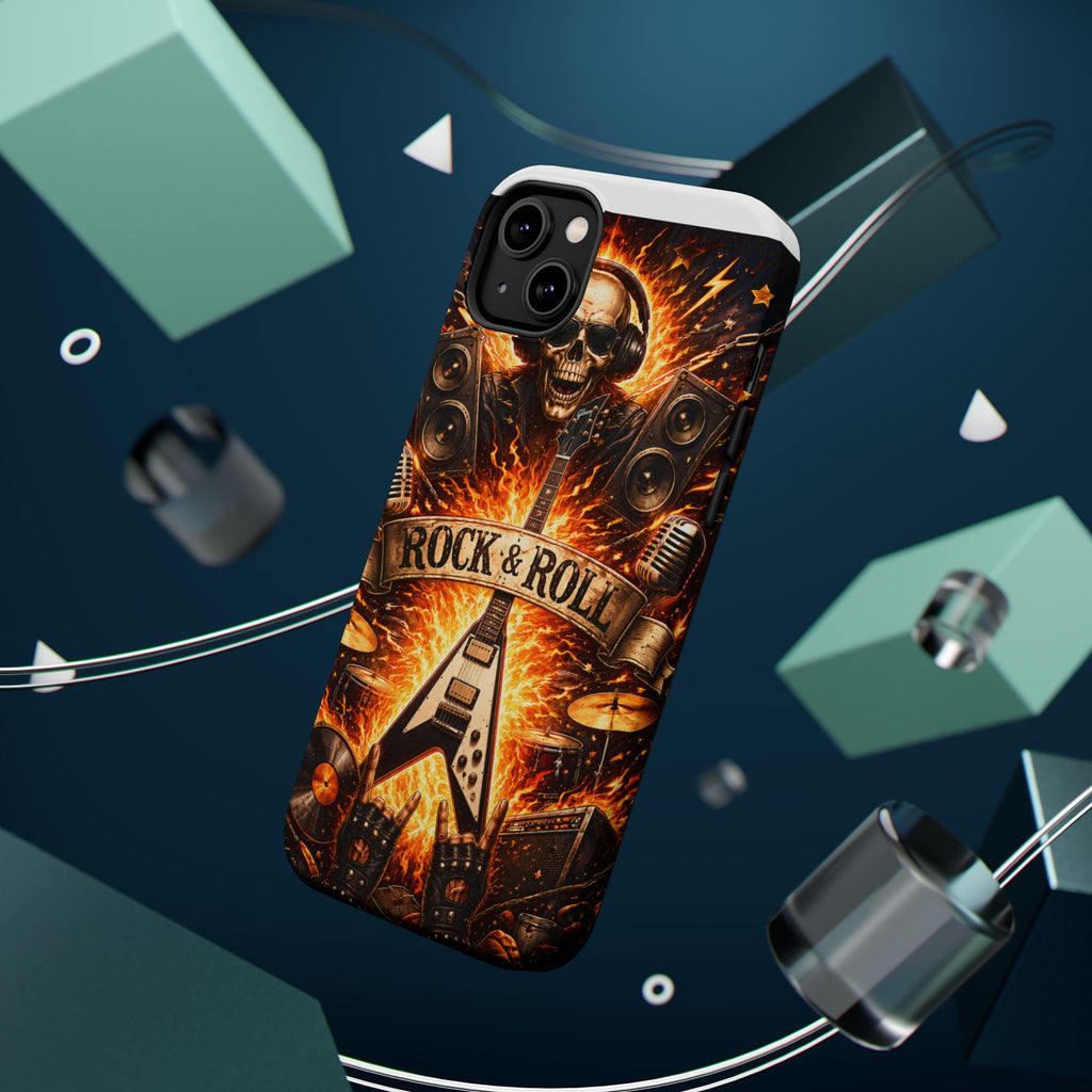 Rock & Roll Skull Guitar Phone Case — Magnetic Impact-Resistant