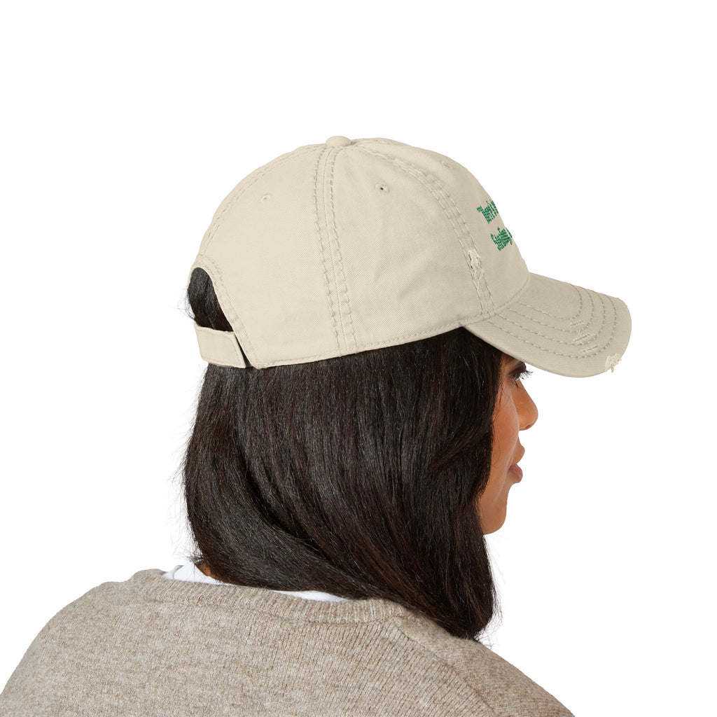 Embroidered Distressed Dad Hat — "Here's To Fighting, Stealing, and Drinking" Vintage Cap