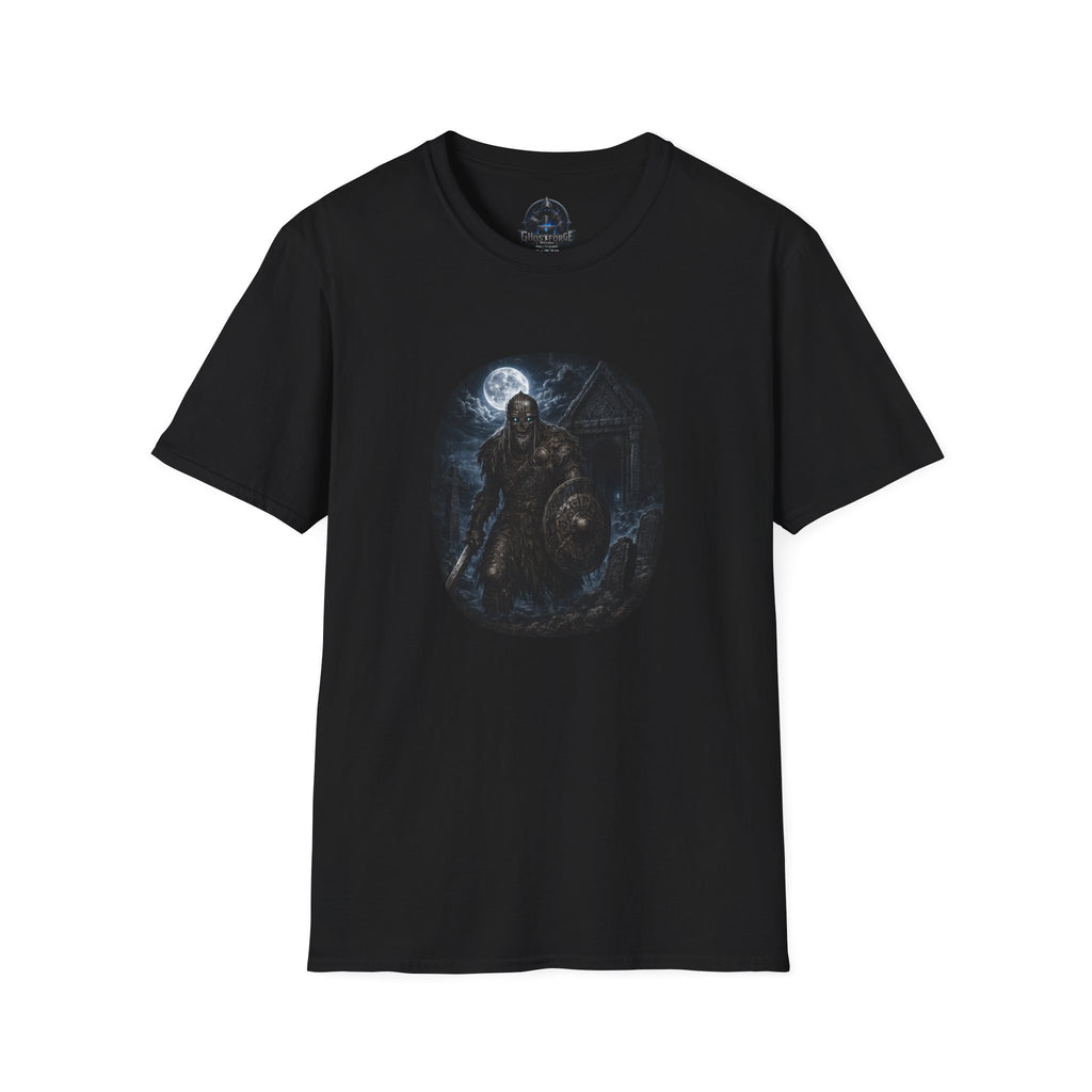 Viking Draugr Warrior Moon T-Shirt — Norse Shieldmaiden / Warrior Graphic Tee