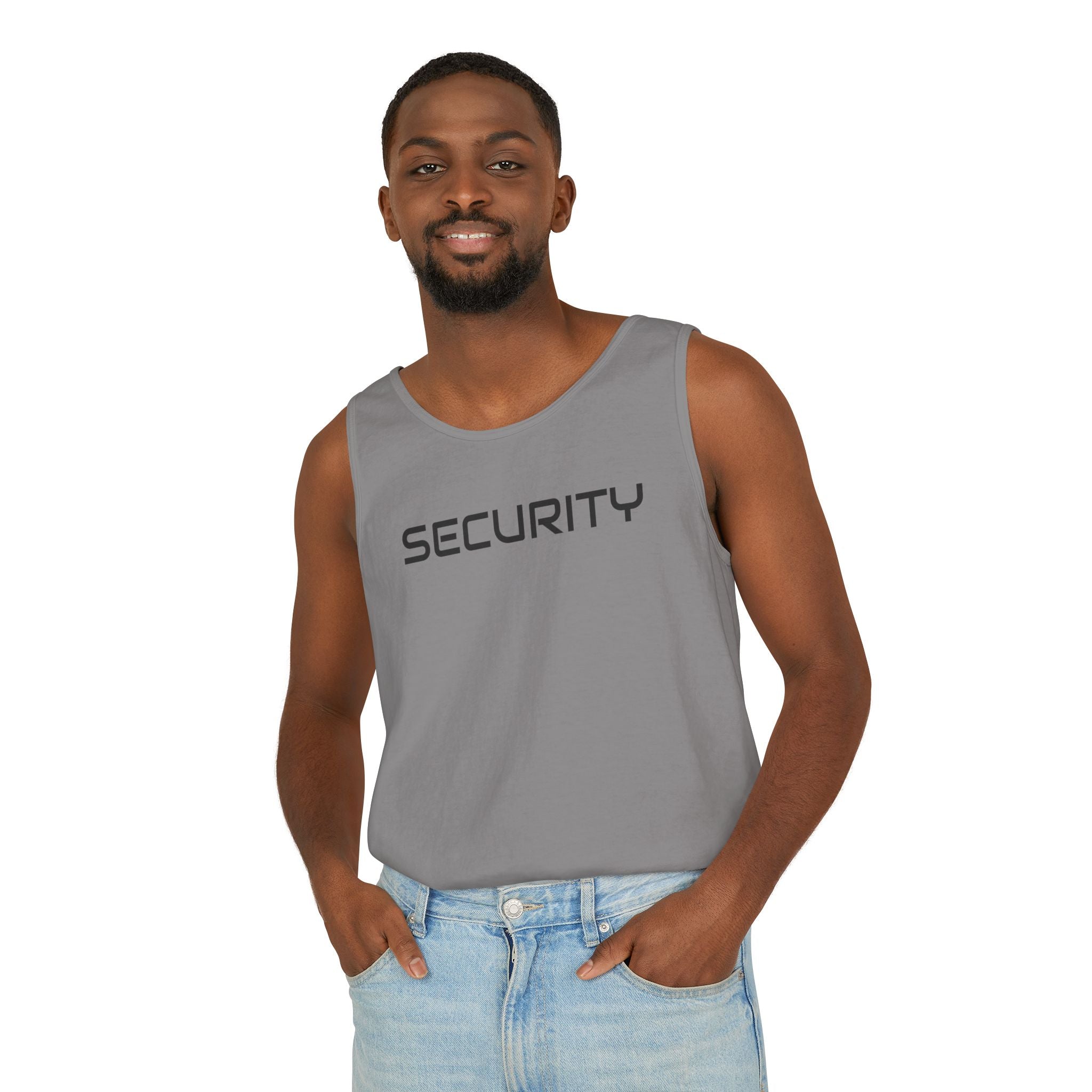 SECURITY Graphic Tank Top — Bold 'SECURITY' Streetwear Muscle Tee