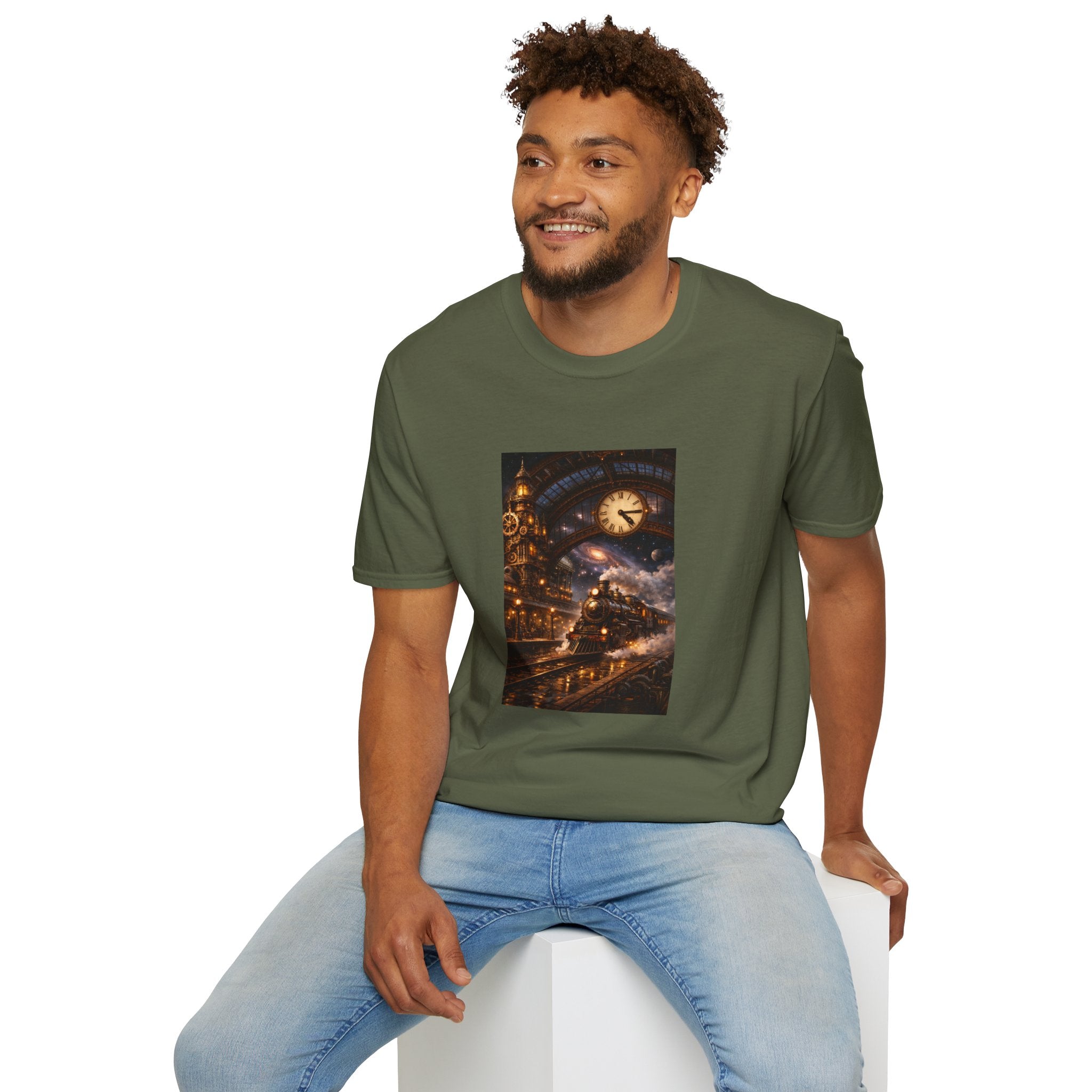 Steampunk Train T-Shirt — Steampunk Nightscape Tee