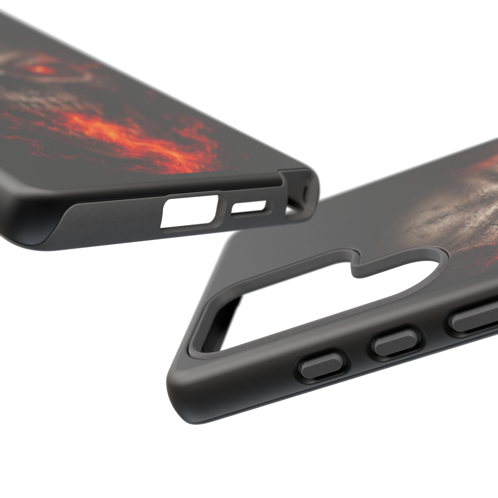 Flaming Skull Tough Case — Heavy-Duty Phone Case with Red-Eye Skull Design