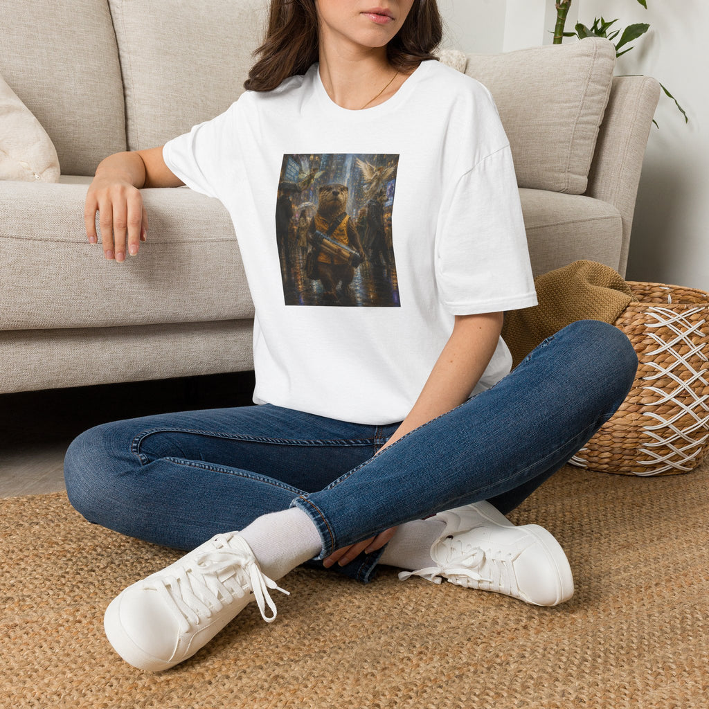 Messenger Otter Graphic Tee — Whimsical Otter Art Shirt