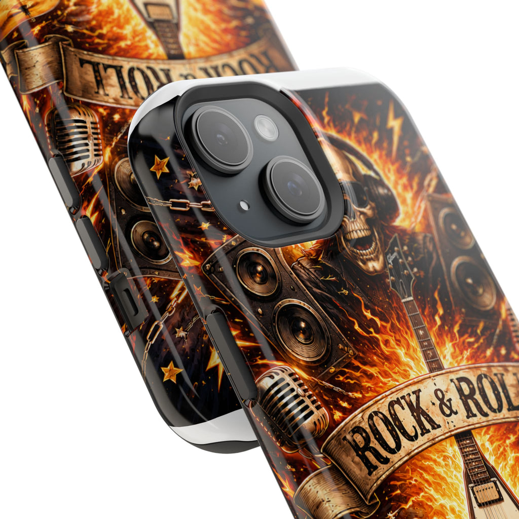 Rock & Roll Skull Guitar Phone Case — Magnetic Impact-Resistant