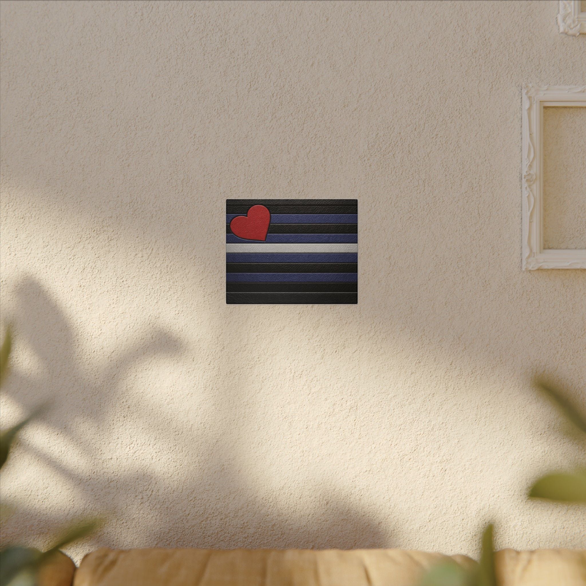 Leather Heart Canvas Wall Art - Matte Stretched Leather Pride Tribute