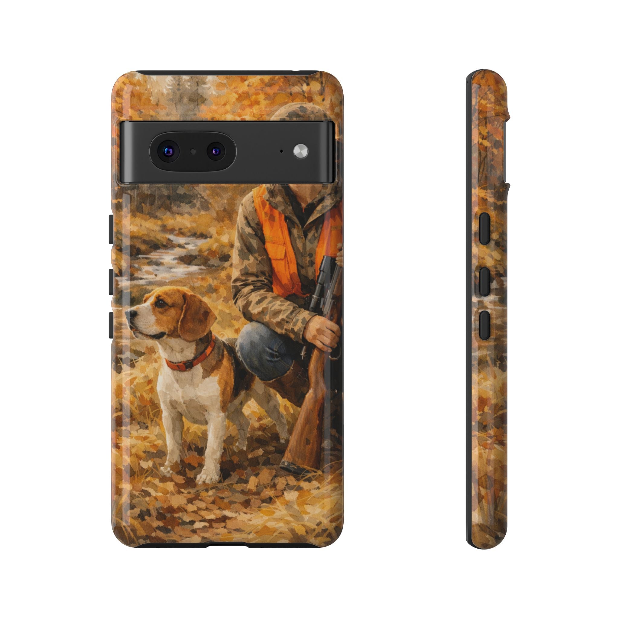 Hunter and Beagle Phone Case — Hunting Dog Autumn Camouflage iPhone Cover
