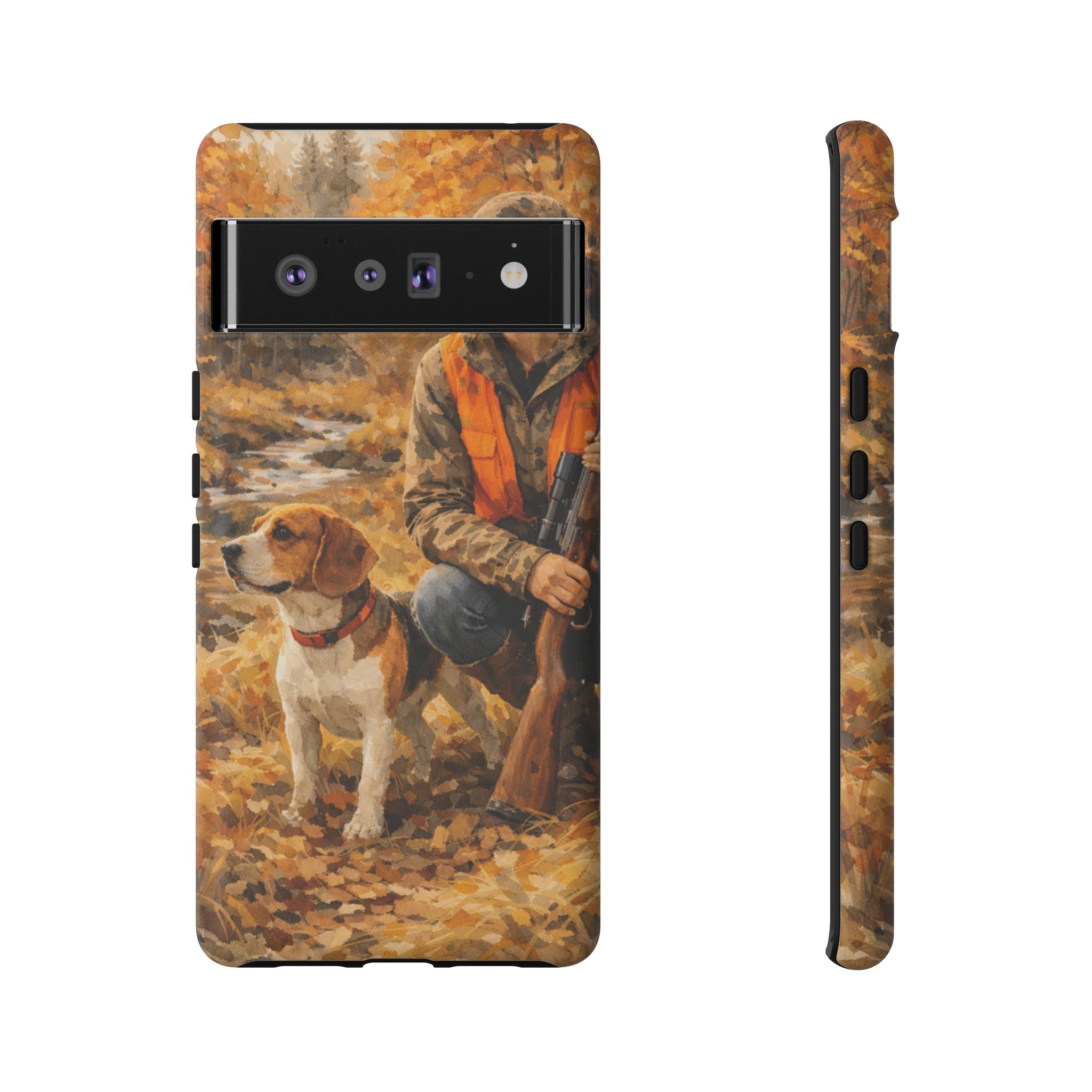 Hunter and Beagle Phone Case — Hunting Dog Autumn Camouflage iPhone Cover