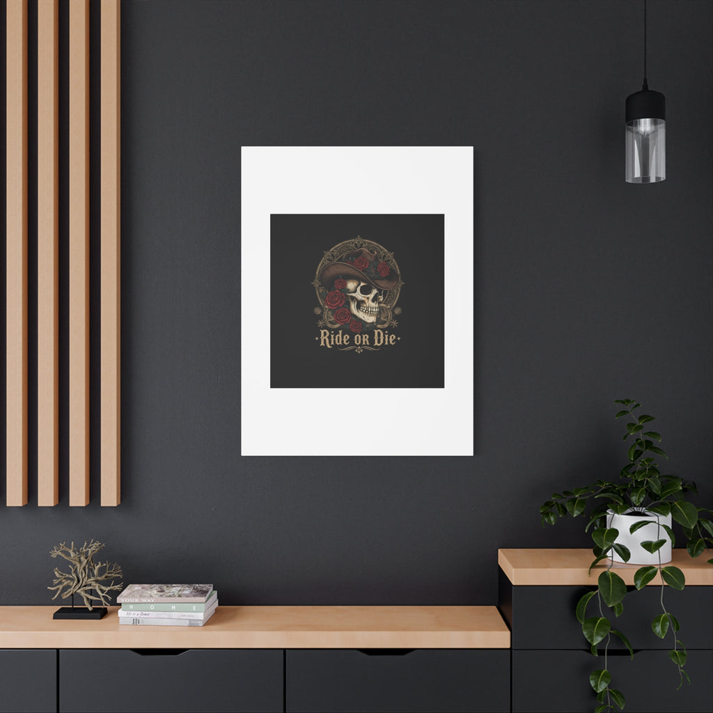 Ride or Die Skull Canvas | Western Skull Art, Gothic Americana