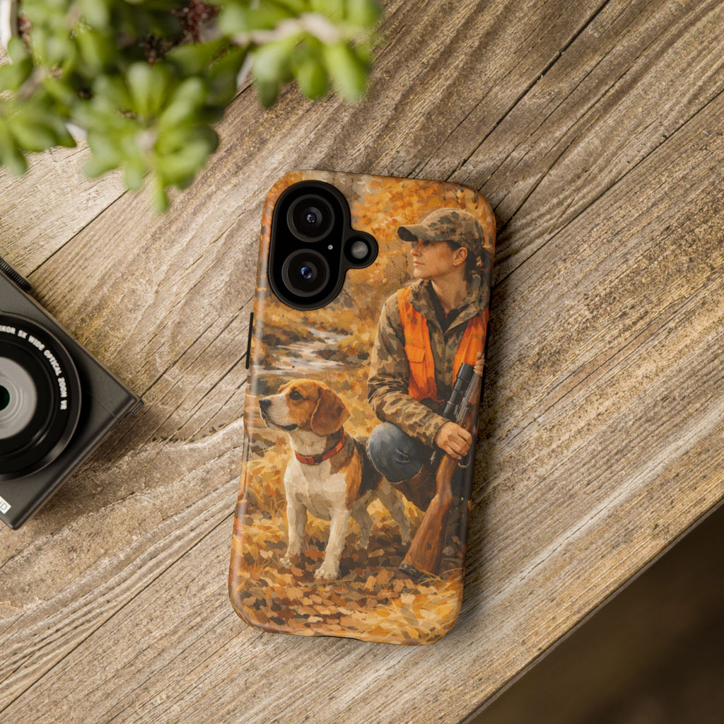 Hunter and Beagle Phone Case — Hunting Dog Autumn Camouflage iPhone Cover