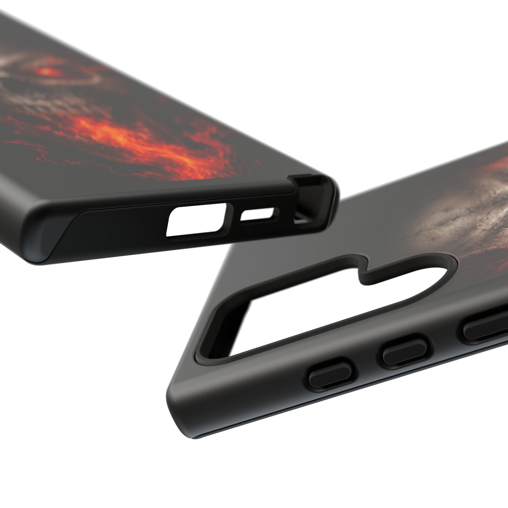 Flaming Skull Tough Case — Heavy-Duty Phone Case with Red-Eye Skull Design