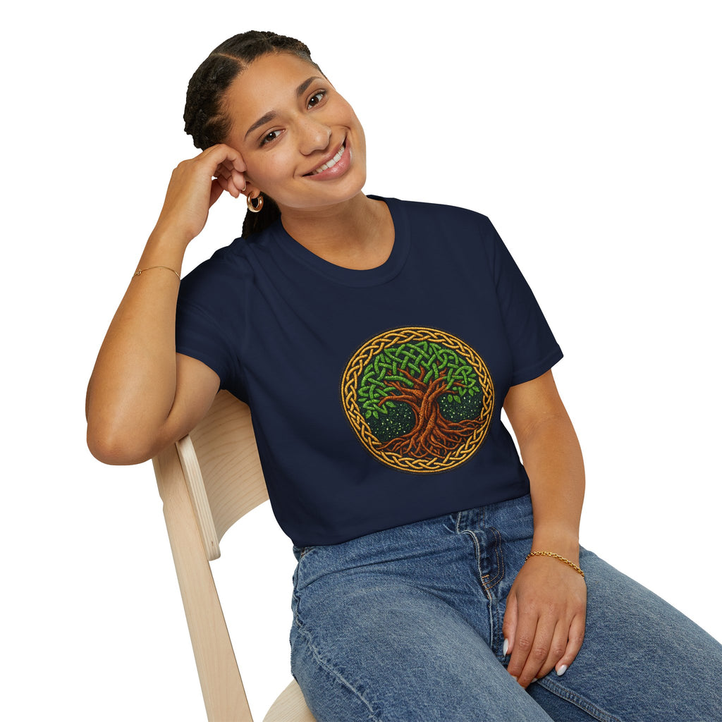 Celtic Tree of Life T‑Shirt — Green Knotwork Nature Tee