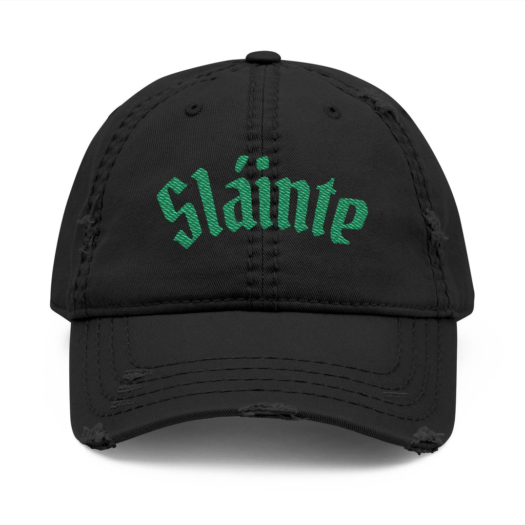 Sláinte Distressed Embroidered Dad Hat — Irish Cheers Baseball Cap